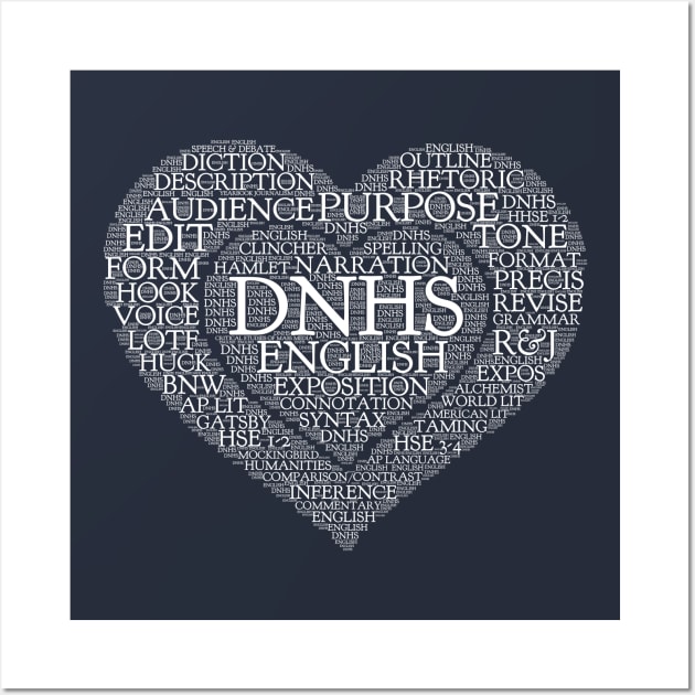 DNHS English - White Text Wall Art by beyerbydesign